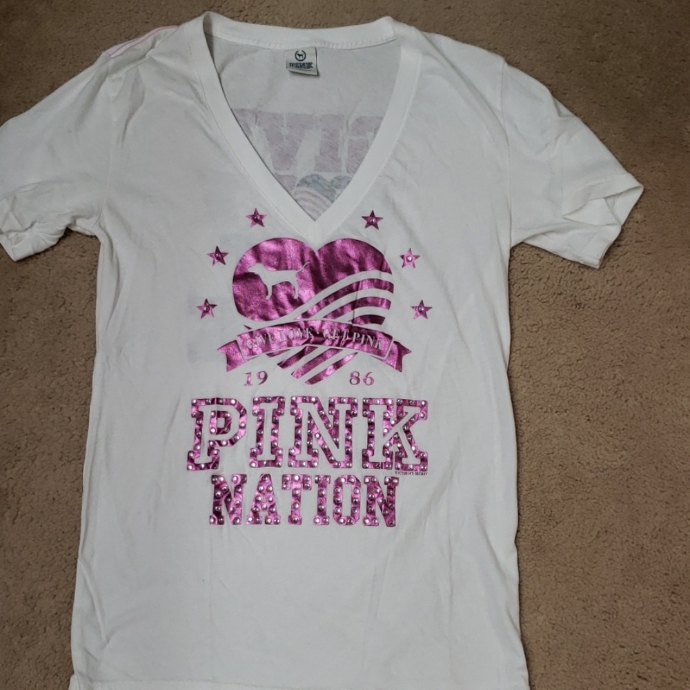 Victoria's Secret Pink embellished tee shirt
